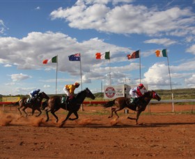 An outback race meeting today